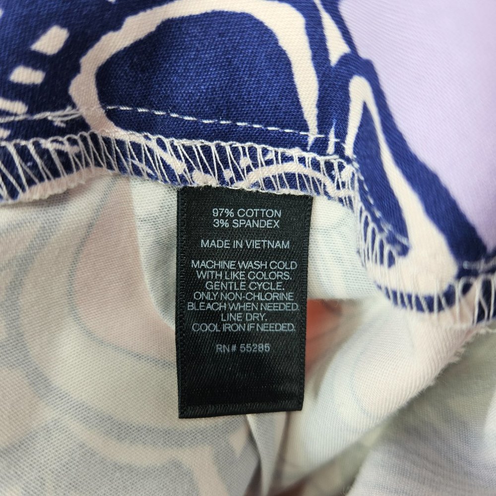 NWT Express Size 0 Pink Blue Retro Floral Print A-Line Mini Skirt Stretch $46.95 - Picture 8 of 8